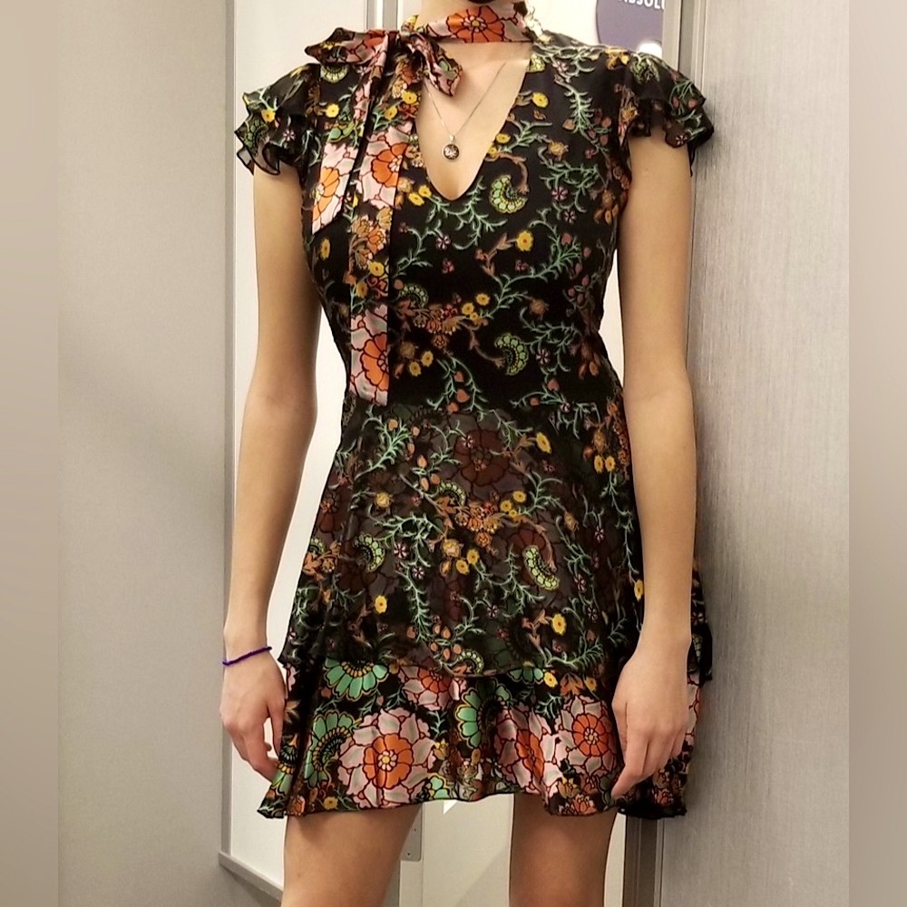 Alice & Olivia Floral Layered Dress (S) EUC (like NEW!)